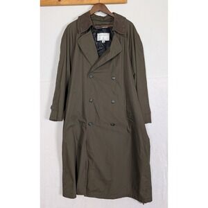 London Fog Limited Edition Men's Olive Green Double Breasted Trench Coat Size 40